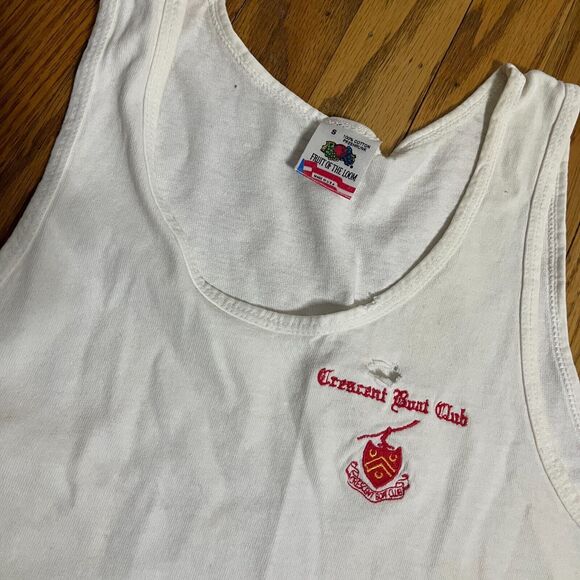 VTG Crescent Boat Club Tank Top T-shirt Single Stitch USA Fruit Of The Loom Sz S - Picture 10 of 11
